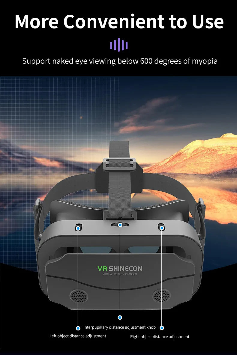 Occhiali VR cuffie per REALTA' VIRTUALE. Dispositivi  3D occhiali intelligenti.