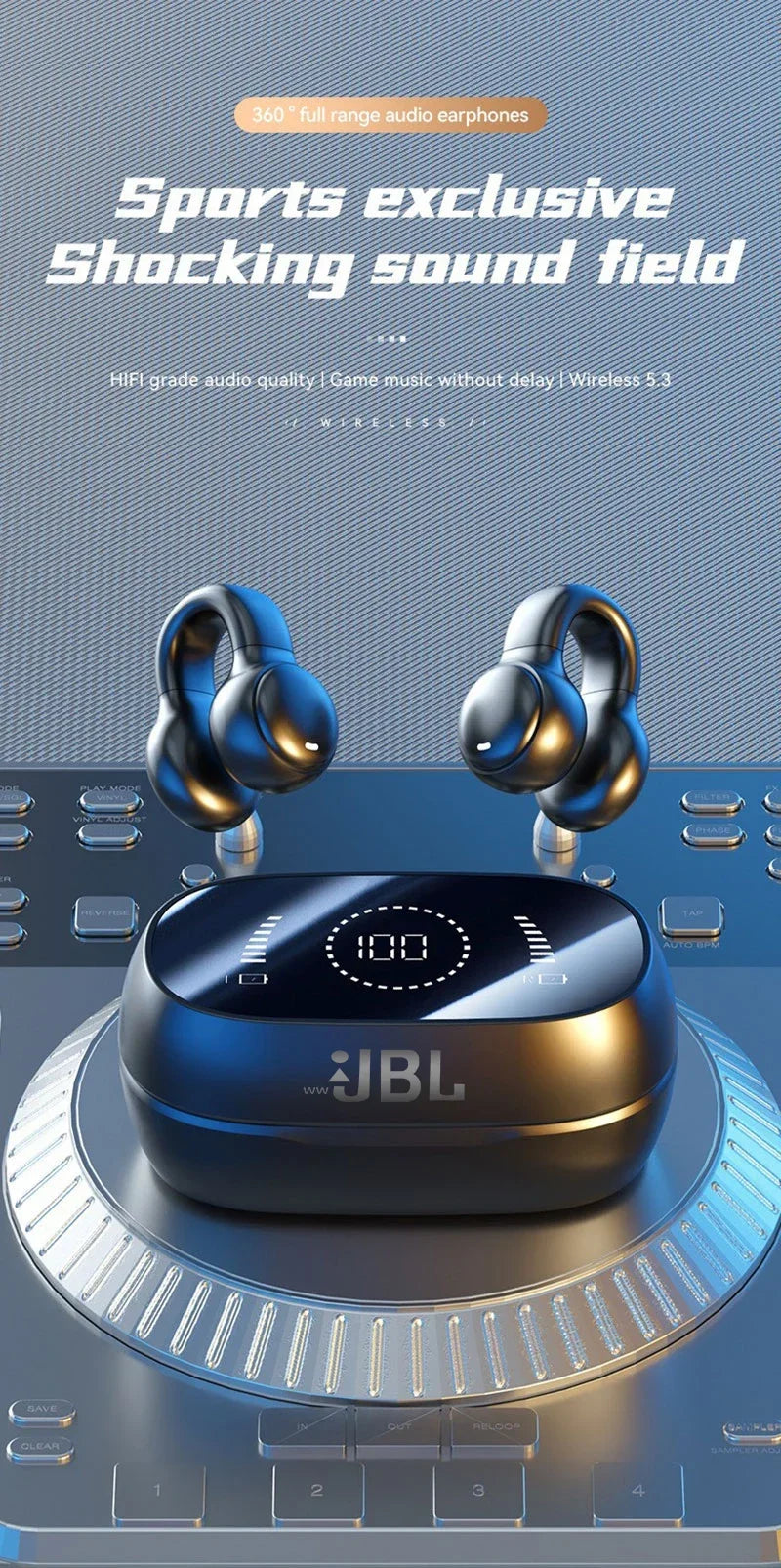 AURICOLARI Bluetooth Wireless JBL M47. JBL a conduzione ossea, con MICROFONO.