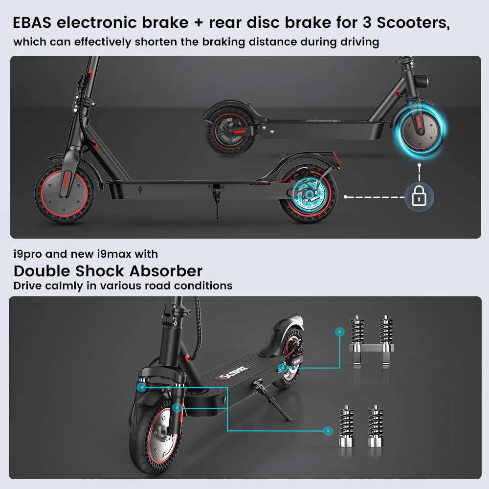 iScooter i9Pro. Scooter Elettrico per Adulti 30 Km/h e 350W. MONOPATTINO.