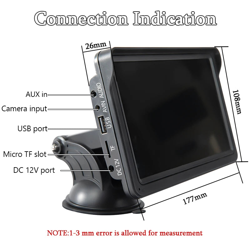 CarPlay Android Touch screen da 7 pollici con USB AUX per telecamera posteriore.