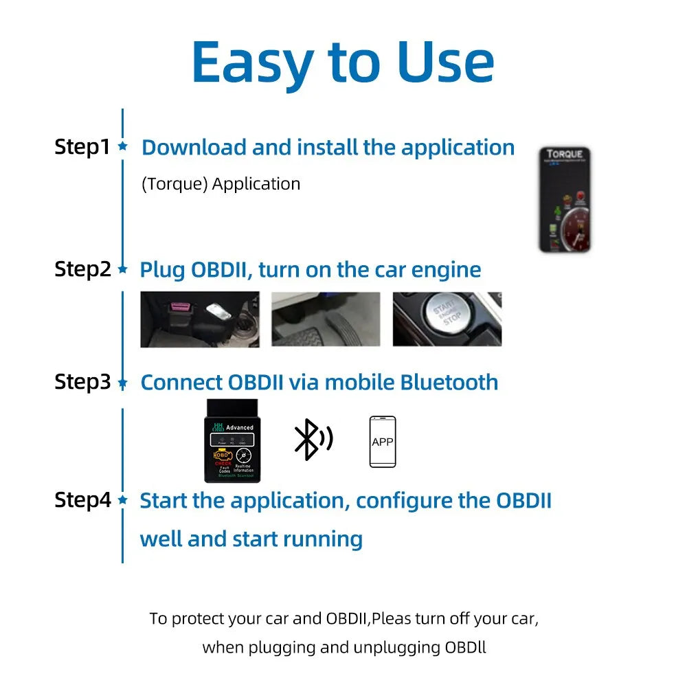 Scanner DIAGNOSI check AUTO. Diagnostica Bluetooth per Android.