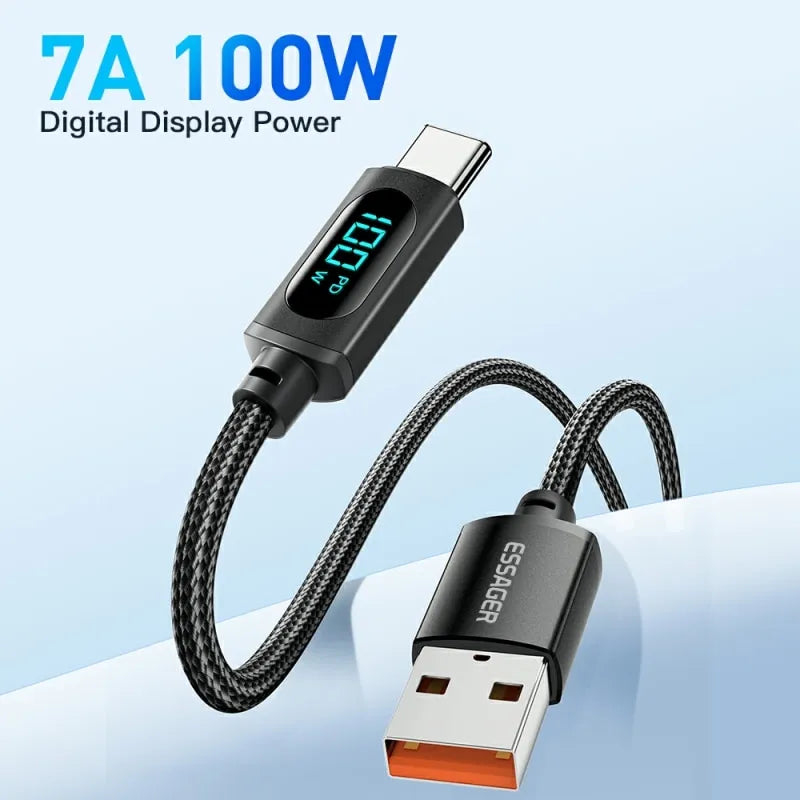 Cavo USB tipo C per Huawei Honor Xiaomi Samsung 66W/100W ricarica RAPIDA.