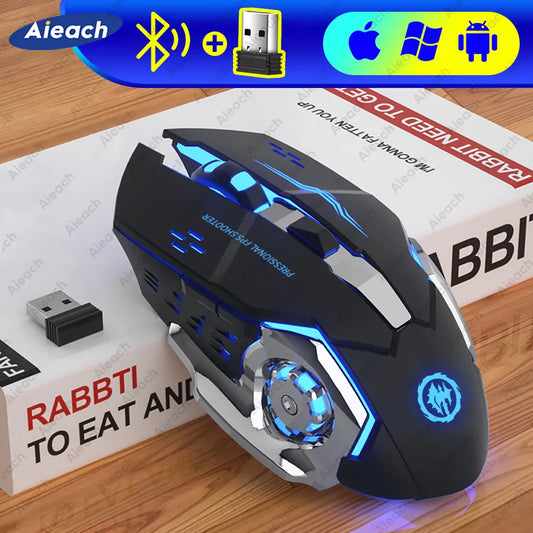 MOUSE da GIOCO wireless ricaricabile. Mouse Bluetooth E-Sport retroilluminato.