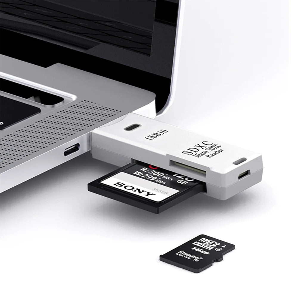 Lettore di schede ad alta velocità USB 3.0 2 in 1. Micro SD Adattatore USB.