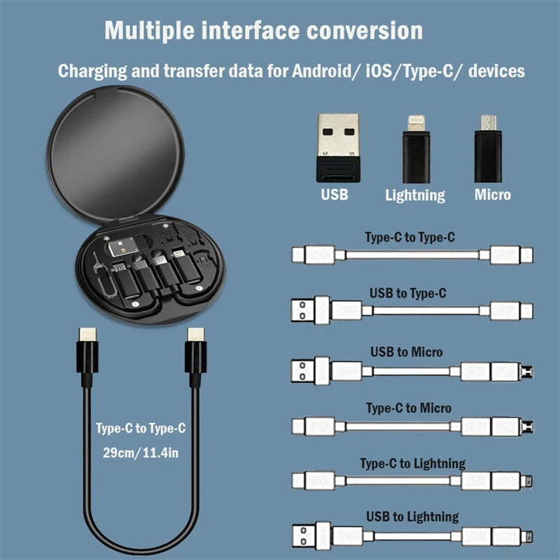 KIT di RICARICA rapida da tipo C a USB C a micro USB per per IPhone 14 13 12.