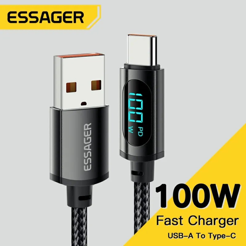 Cavo USB tipo C per Huawei Honor Xiaomi Samsung 66W/100W ricarica RAPIDA.