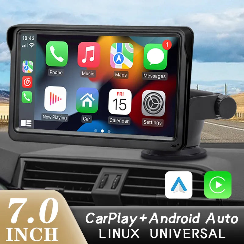 CarPlay Android Touch screen da 7 pollici con USB AUX per telecamera posteriore.