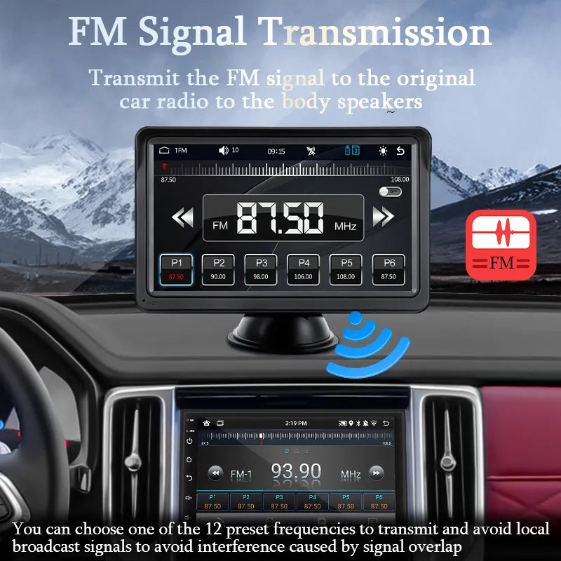 CarPlay Android Touch screen da 7 pollici con USB AUX per telecamera posteriore.