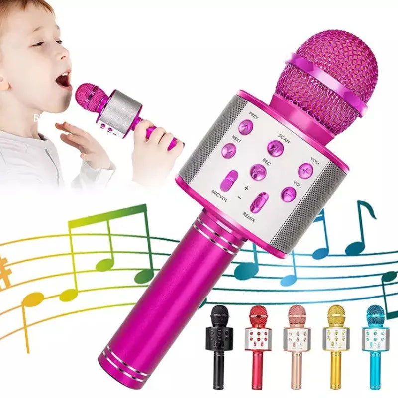 MICROFONO Bluetooth senza fili ricaricabile per bambini. Altoparlante Bluetooth